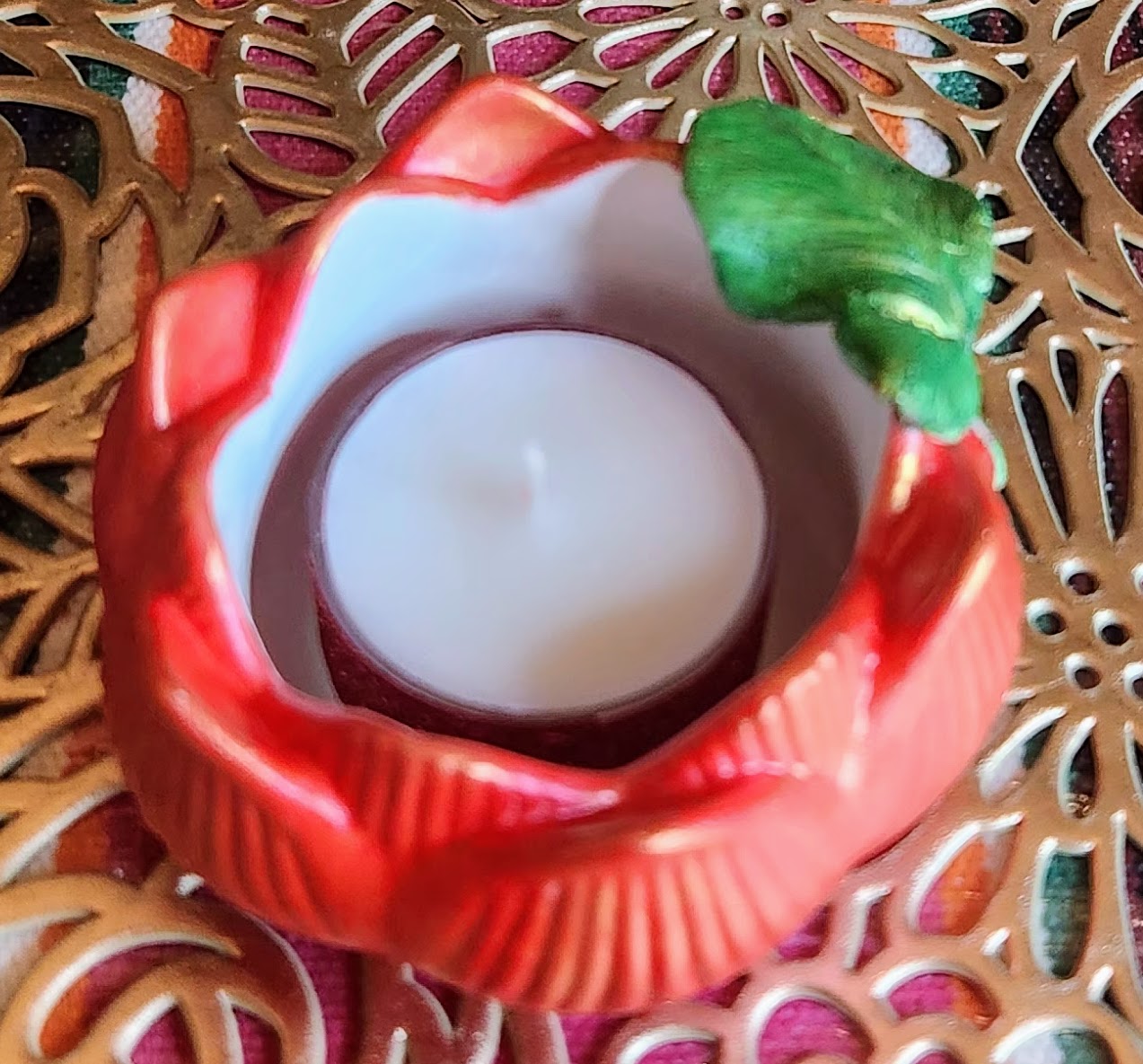 Handcrafted Lotus-Shaped Tea Light Holder