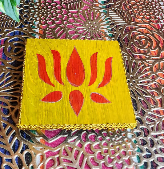 Handcrafted Wooden Chauki for Puja & Festive Decor