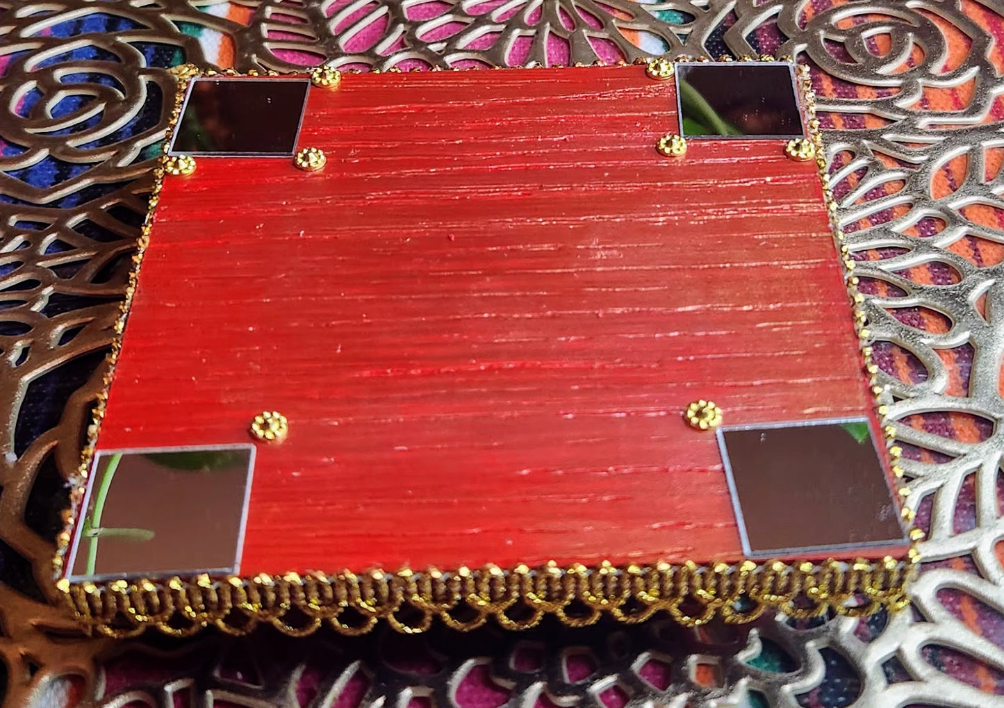 Handcrafted Wooden Chauki for Puja & Festive Decor