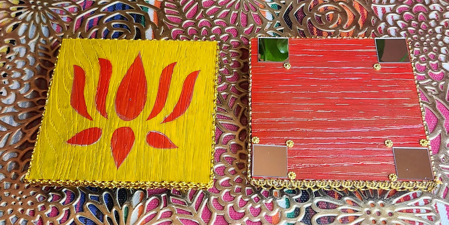 Handcrafted Wooden Chauki for Puja & Festive Decor