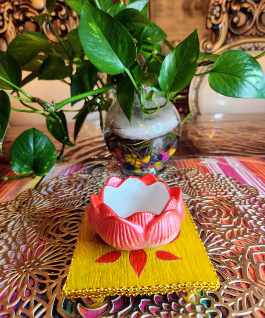 Handcrafted Lotus-Shaped Tea Light Holder